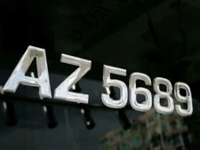 Surf Series  Boat Registration Numbers Domed Lettering Plain Chrome DOMED NUMBER