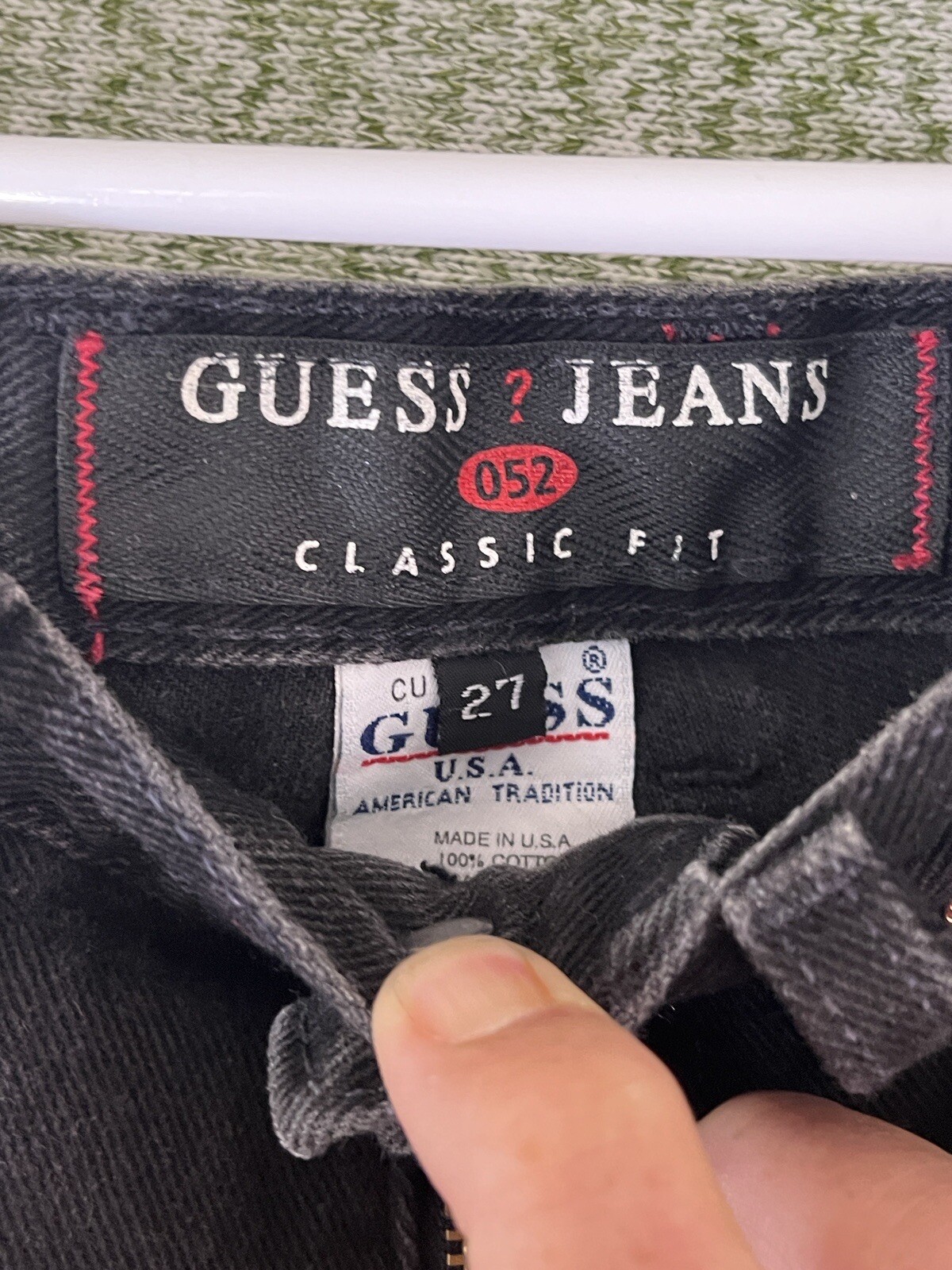 Guess Jeans Womens 27 Black High Waist 052 Classic Fit 90s Urban Street Made USA