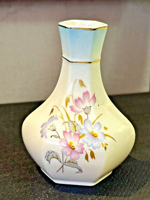 Vintage Floral Bud Vase 5'' Tall Palissy Royal Worcester Pottery England Decor