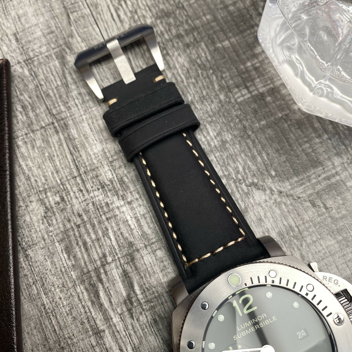 Cinturino Pelle Blu Per Panerai PAM 18-24 Mm - Ricambio Senza Etichette
