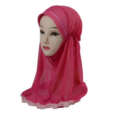 New Little Girls Islamic Kids Muslim Hijab Headwear Scarf Shawl Hat Caps 2-6Year - 第 35/40 張圖片