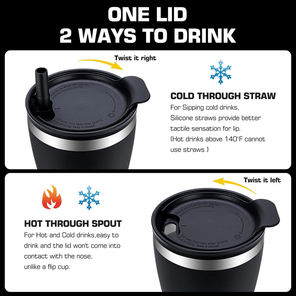 20oz Leakproof Insulated Tumbler with Lid and Straw Double-Walled Travel Mug