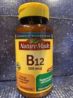 2  Pack Nature Made Vitamin B12 500 mcg Energy/Metabolism/Brain 200 Ct  Exp 5/25