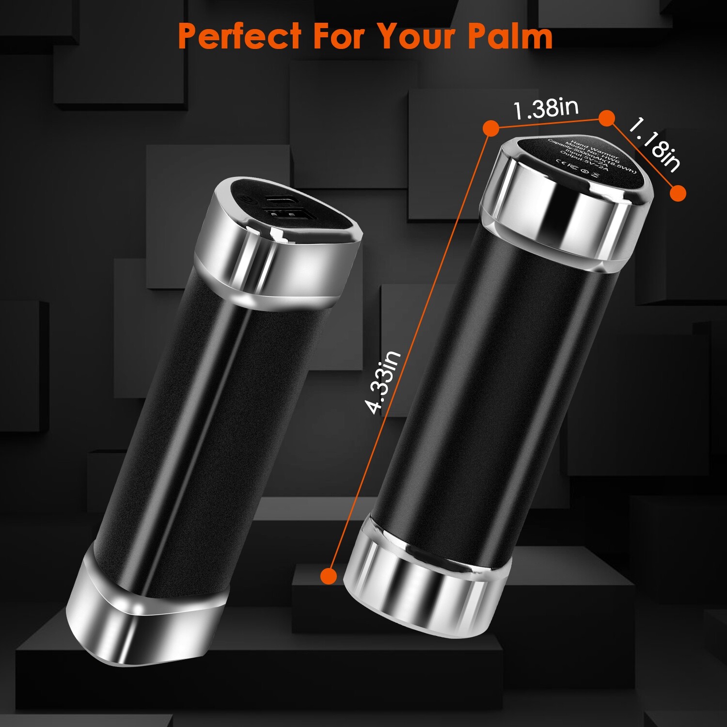 2PACK Magnetic Hand Warmer 10000mah Rechargeable Power Bank Portable Heater