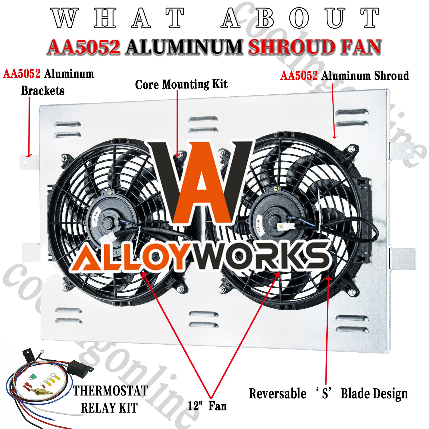 ALUMINUM ELECTRIC FAN SHROUD RELAY FIT 1999-2012 CHEVY SILVERADO 1500 2500 TAH-image