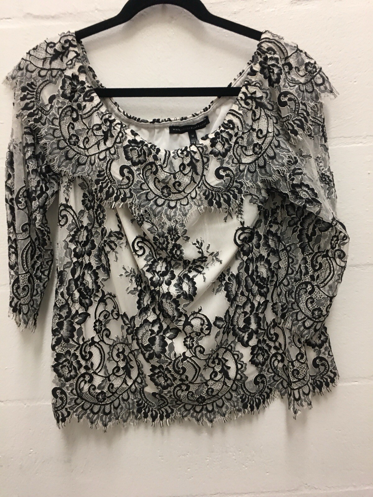 White House Black Market 3/4 Sleeve Blouse Medium 0121118