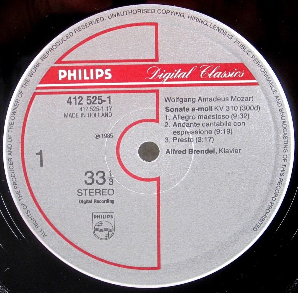 PHILIPS CLASSICS 1985 Mozart BRENDEL Piano Sonatas 412 525-1 NM - Image 2 of 3