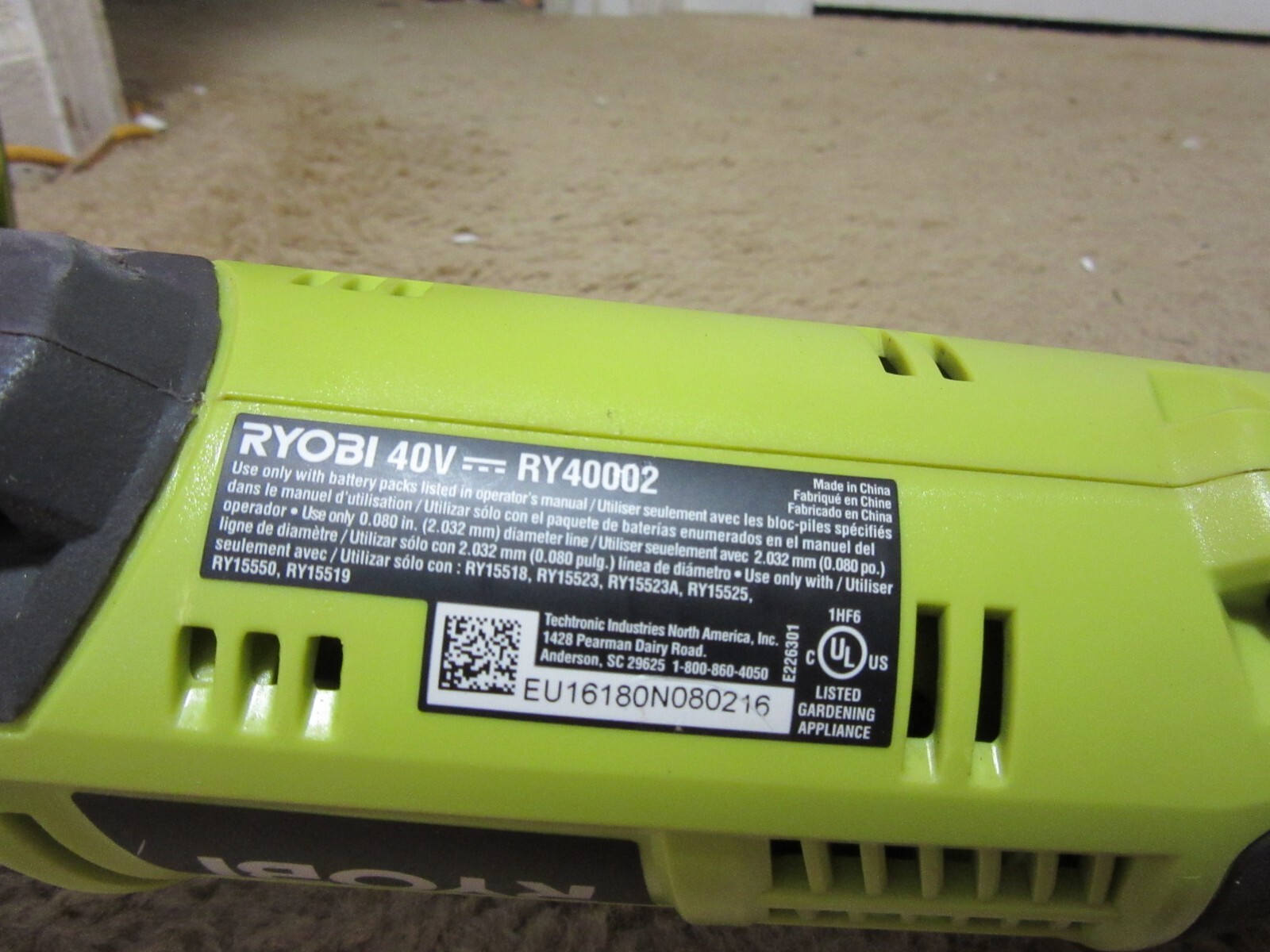 Ryobi RY40002 & RY15523A Expandit 40v CordlessWeed Trimmer Head Pole