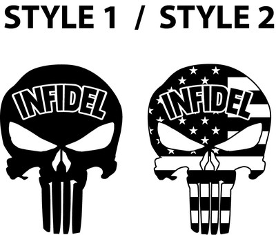 Lower Punisher Skull Decals5.56 Stickers2nd Amendment USA White 3x