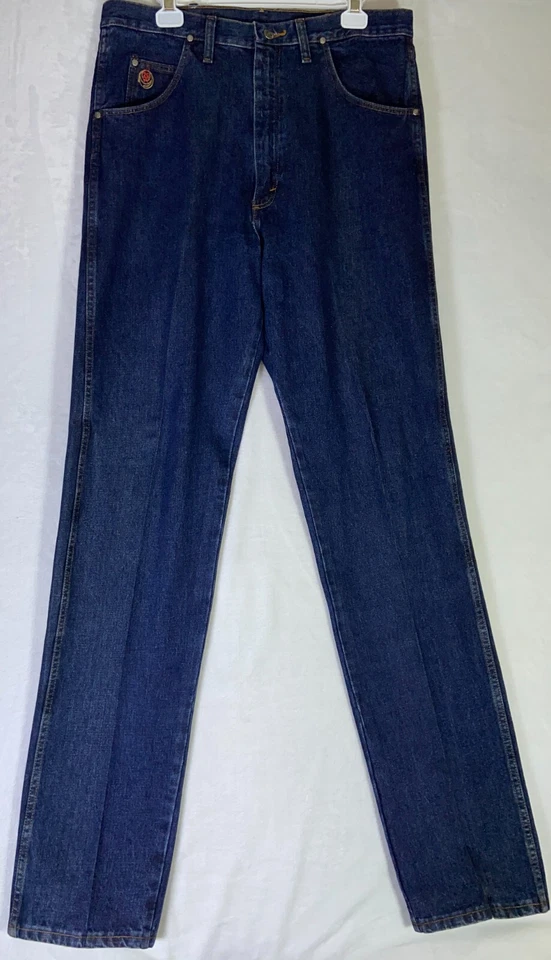 VTG Wrangler Jeans Men's 36x38 (35x39actual) 20X Blue Straight Leg Denim Western - Image 2 of 4
