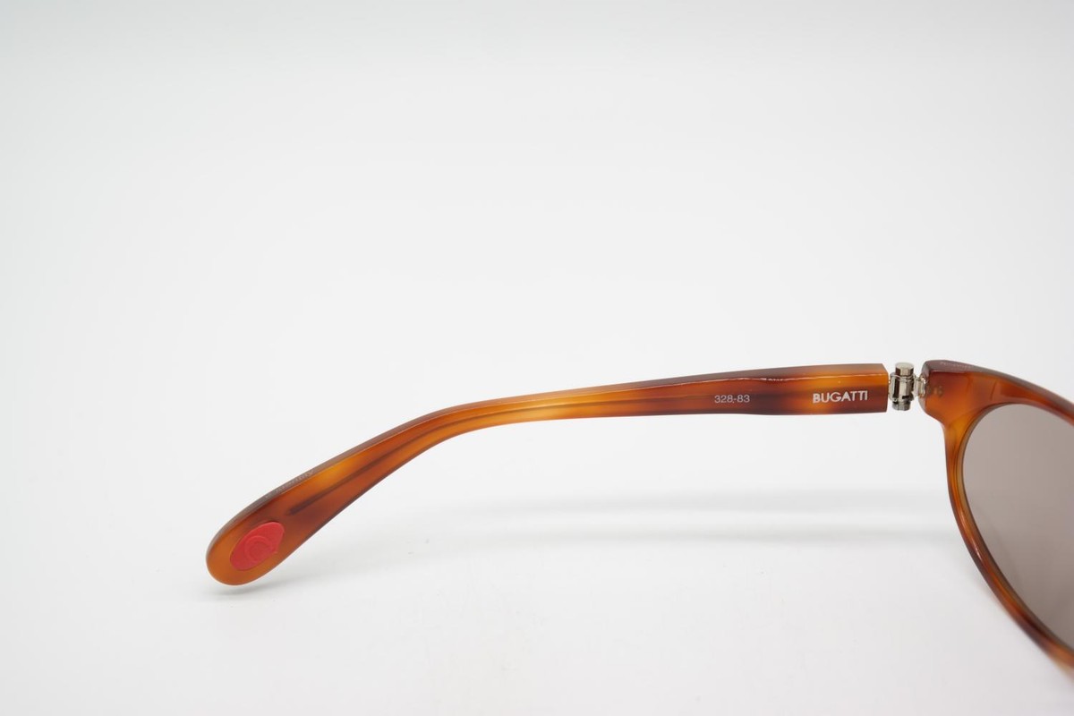 Lunettes De Soleil Vintage Bugatti 65986 - Cadre Or Marron Rouge - Style Ovale - Pour Homme