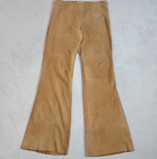 Vintage Lillie Rubin Pant Womens 10 Tan 100 Goat Suede High Rise Bell Bottom