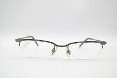 Vintage Bachmann Edition Gun Titanium Oliv Halbrand Brille Brillengestell NOS