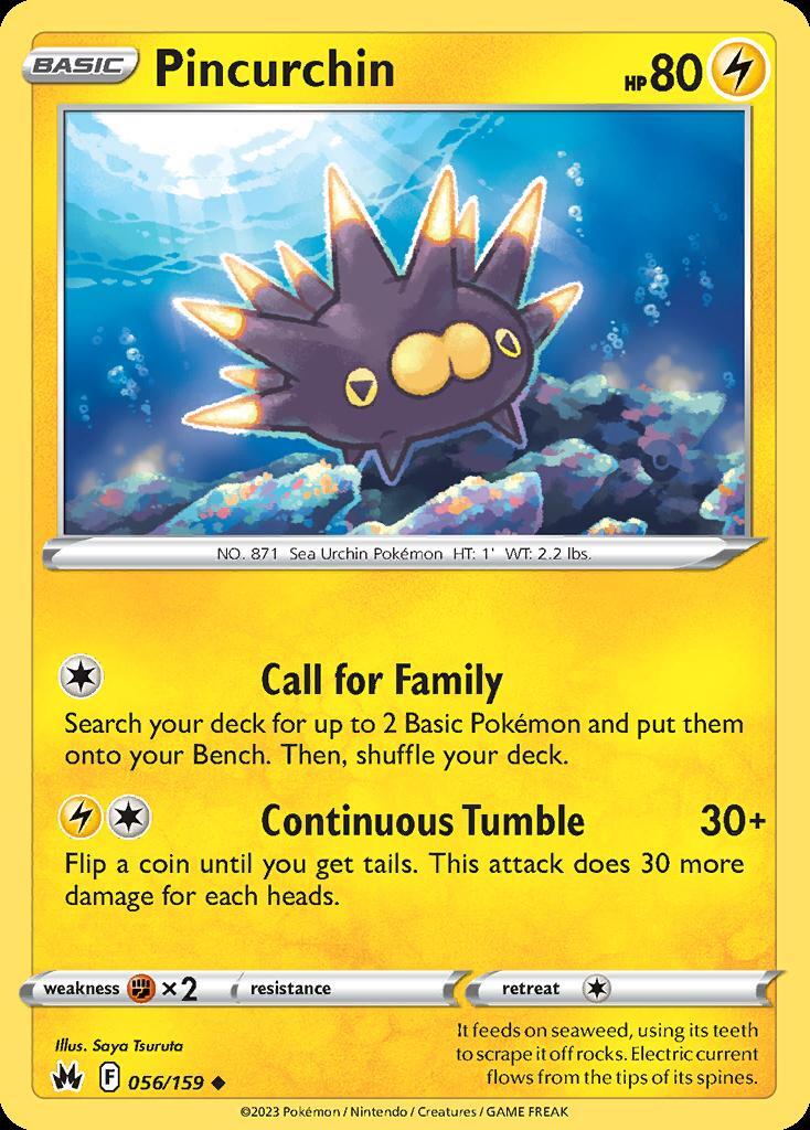 Pokemon Pincurchin (56/160) Crown Zenith LP REVERSE HOLO