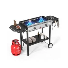 Portable Propane Stove, 150,000 BTU, Independent Controls for Easy Use