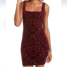 NWT JUMP Elegant Maroon Velvet Mini SHEATH COCKTAIL Dress