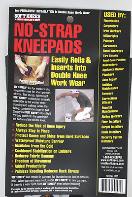 SoftKnees Strapless Knee Pad Inserts fit Carhartt Key 1010