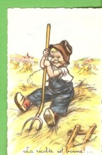 Germaine BOURET carte postale DESSIN ed.MD Paris série 605/la récolte est bonne