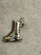 Vintage Ice Skate Boot Sterling Silver Winter Figure Skating Charm Pendant 4543