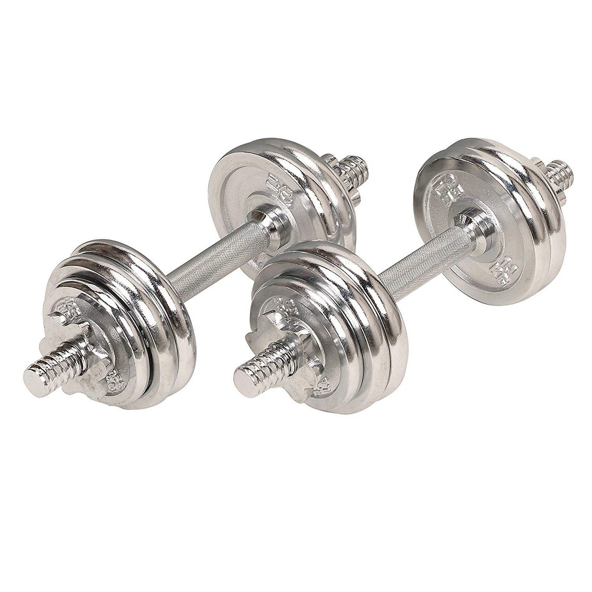 Dumbbell Set Chrome at Home Gym Fitness Workout Weight Lifting Gym