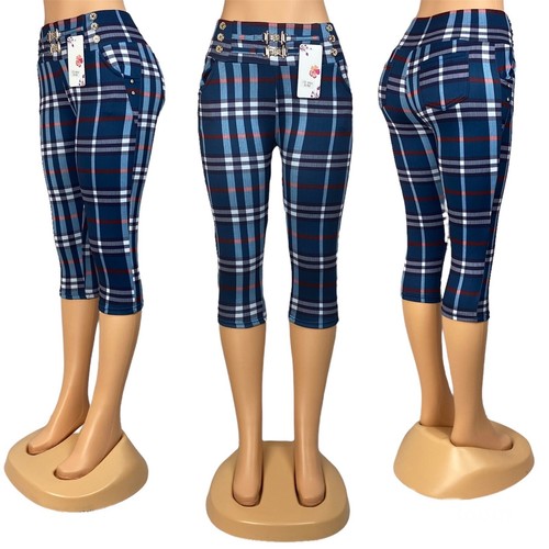 Women's High Waist Capri Pants with pockets - Picture 3 of 29