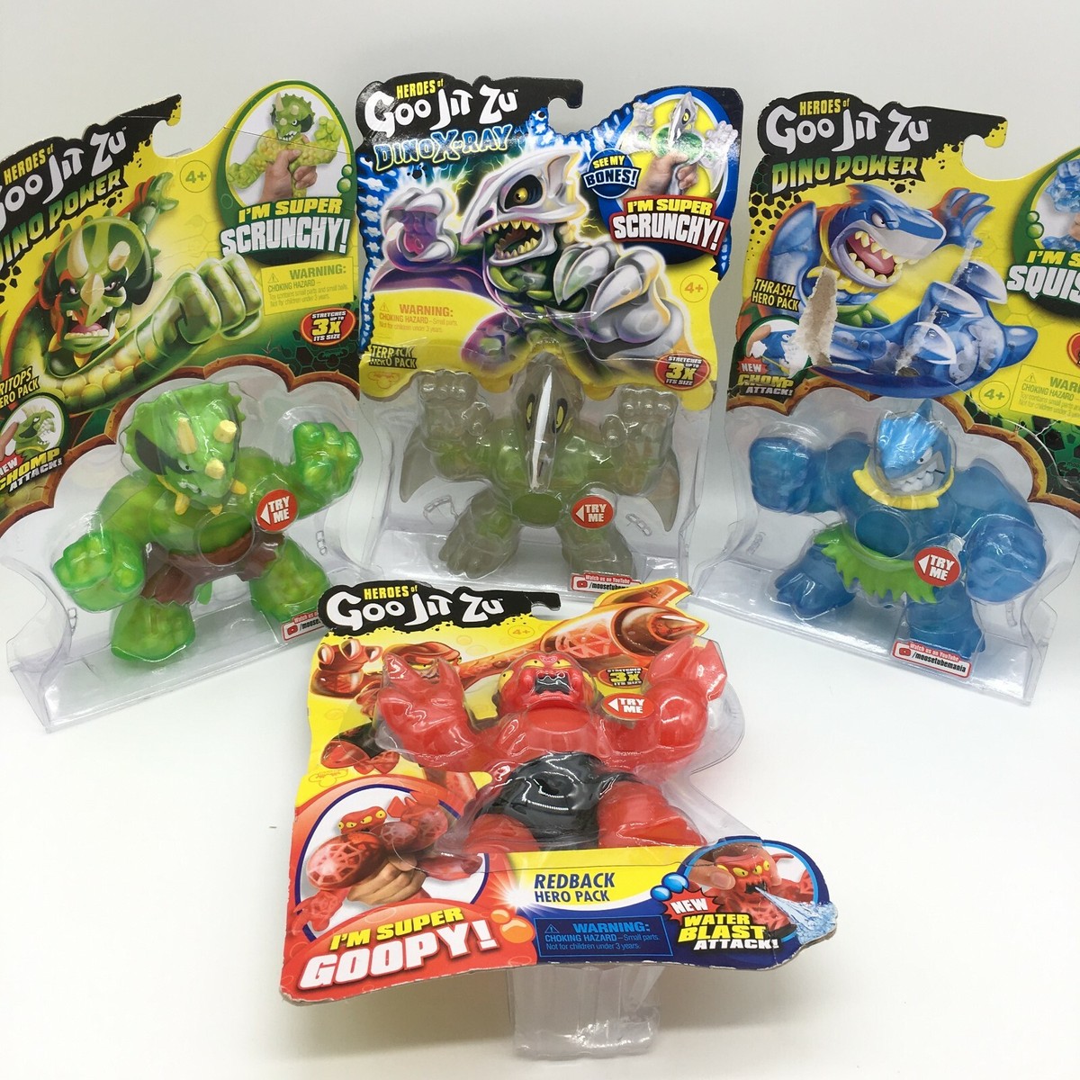 Heroes Of Goo Jit Zu Dino Power Thrash Tritops XRay Terrack Water