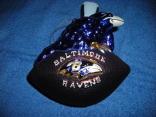 Baltimore Ravens Large Football/Raven Christmas Ornament