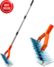 Thatch Rake, Garden Rake Heavy Duty, 12.8-Inch Dethatcher with Carbon Steel Head