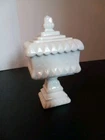 Vintage 50's WESTMORELAND Milk Glass Pedestal WEDDING BOX / Candy / Compote Dish