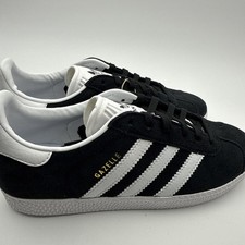 NEW Adidas Gazelle J Sneaker SIZE 4.5 Youth Black/White/Gold - BB2502 NIB