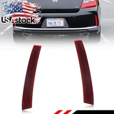 2X Red Lens Rear Bumper Reflector Lights For 2016-2017 Honda Accord Coupe 2DR