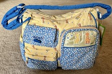 Vintage Carters Emu Namae Blue Yellow Giraffe Diaper Bag NOS