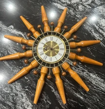 MCM Seth Thomas Atomic 24" STARBURST  Wall Clock ~ Not Working