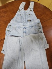 Vintage OshKosh B'Gosh Vestbak Overalls 32x32 800-1005 Light Wash Denim 90s