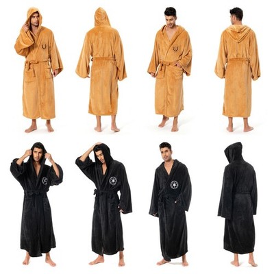 Star Wars Brown Jedi/Black Sith Cosplay Costume Robe Bathrobe Fleece Cape Cloak
