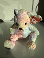 Retired Ty Beanie Babies Mellow The Bear December 7th 2000 Baby Pastel Rainbow