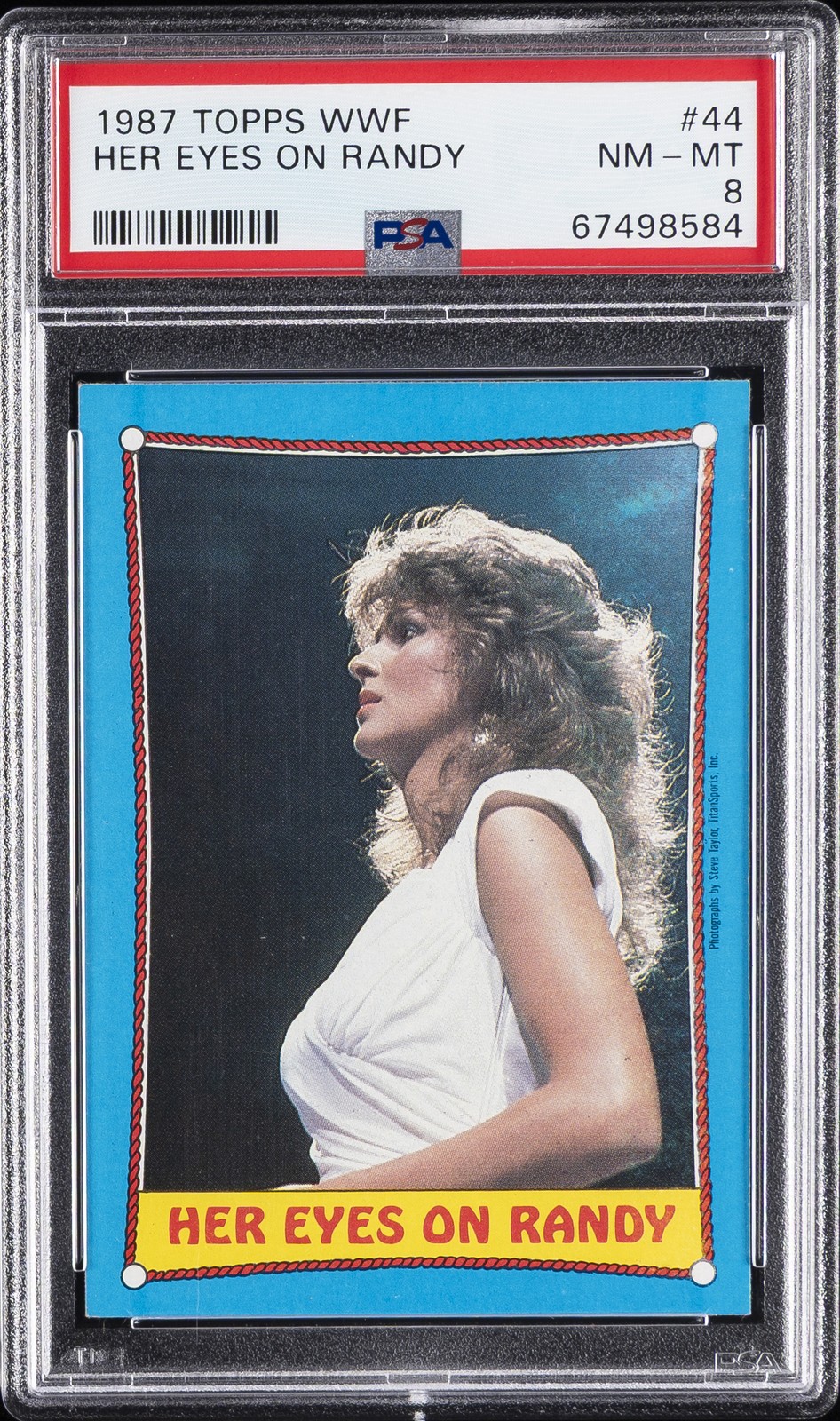 1987 TOPPS WWF #44 HER EYES ON RANDY PSA 8