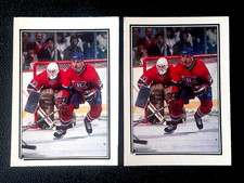 PATRICK ROY / MIKE LALOR MONTREAL CANADIENS LOT OF 2 O-PEE-CHEE STICKERS 1987-88