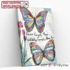 Butterfly Quote Paint By Numbers Canvas Art Draw Artist Painting Oil Kit Home