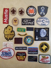 Mixed Lot of 22 Embroidered Cloth Patches Vintage To Modern Hat Cap Uniform