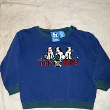 Little Big Dogs Blue Dog Graphic Crewneck Pullover Fleece Cotton 18M