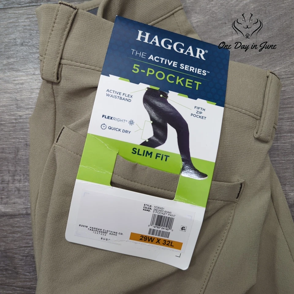 Haggar The Active Series 5 Pocket Slim Fit Pants Size 29X32 - Image 2 of 4
