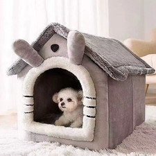 All Season Dog House Style Bed - Removable Washable Pet Bed for Small Dogs Teddy