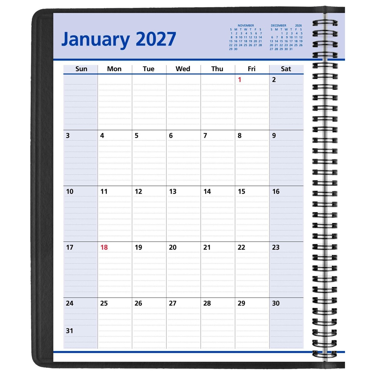 【vacant】Monthly Book 7冊まとめ売り AT-A-GLANCE® 2027 Weekly Monthly Appointment Book Planner, Black