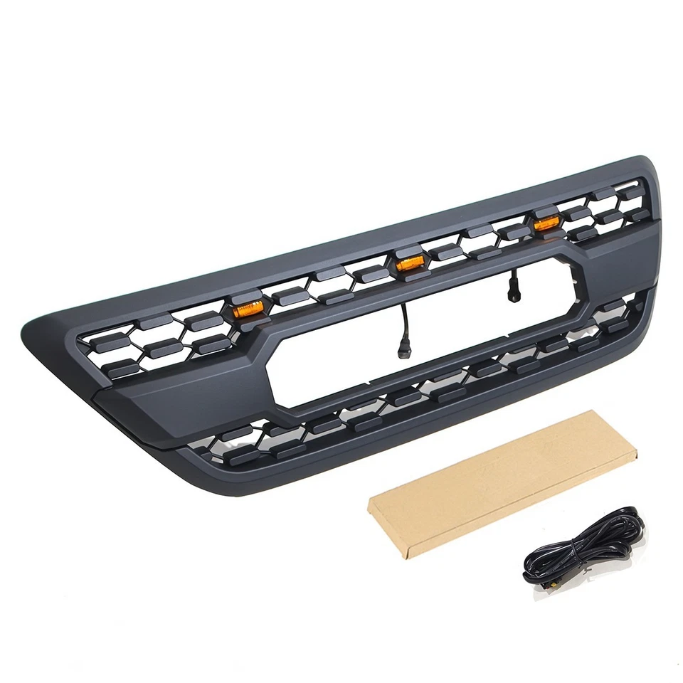 Решетка передняя подходит для Lexus GX470 2003–2009 годов выпуска черная решетка для верхнего бампера со светодиодами - Изображение 3 из 4