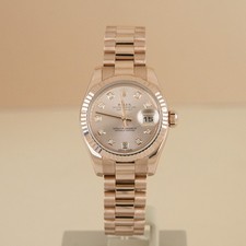 Rolex Lady Datejust 26mm 18ct Rose Gold Diamond Dial 2012 Box Papers 179175