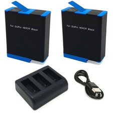 Replacement for GoPro HERO11 Battery 2-Pack, 1730mAh and Triple Charger