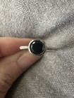Size 7 Ring 1.17 CT Black Spinel Solitaire Rhodium Over Sterling Silver JTV 925 — photo 1