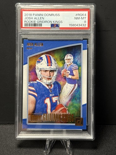 Panini Donruss 2018 Josh Allen Rookie Gridiron Kings RGK-4 Buffalo Bills PSA 8