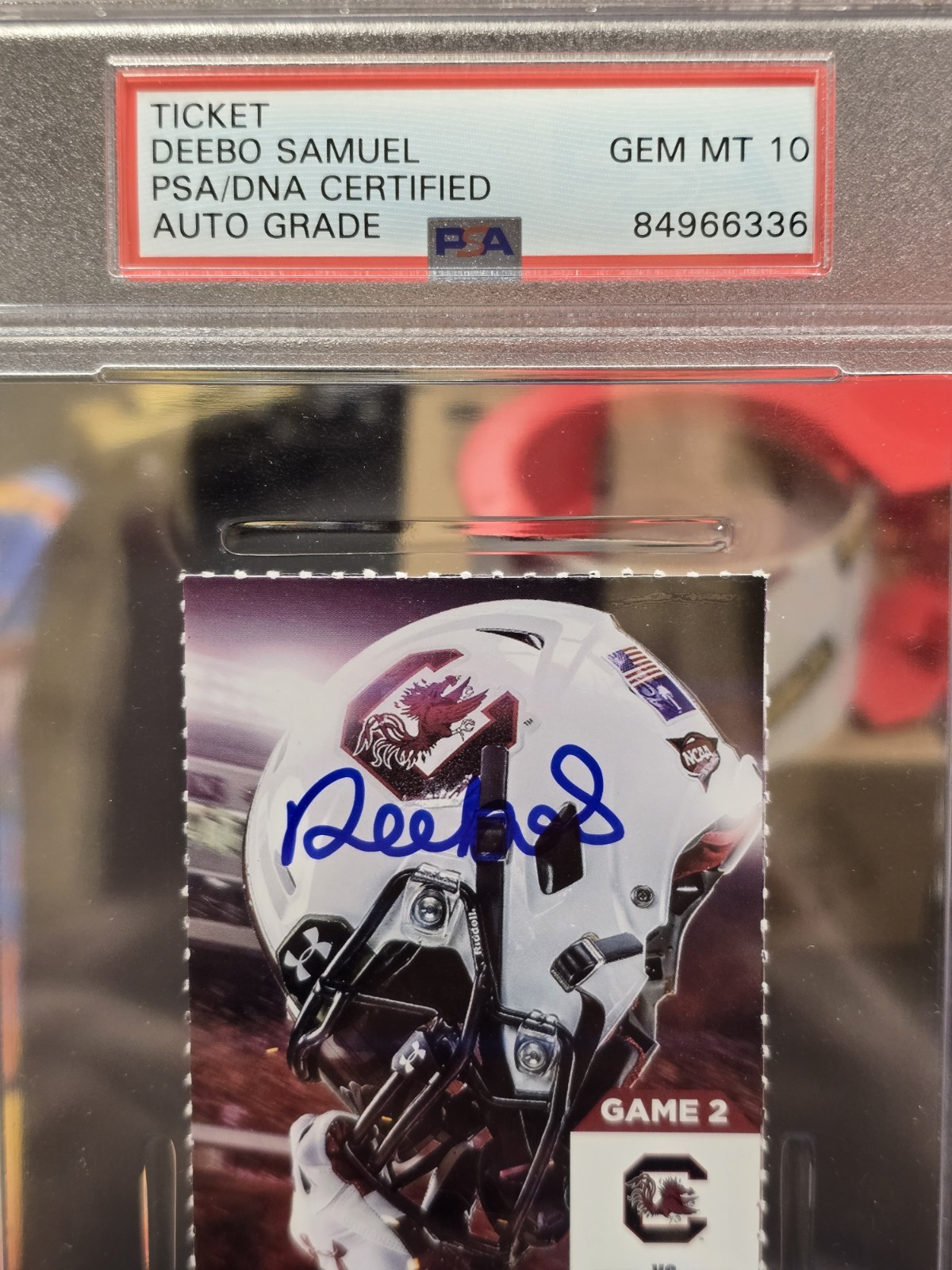 Deebo Samuel 2015 South Carolina Vs UCF Autographed Ticket PSA/DNA 10 view 2